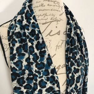 Animal Print Infinity Scarf Blue